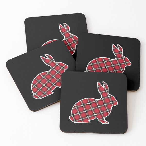 Item preview, Buffalo Plaid Pattern Red and Black Bunny Rabbit  designed and sold by bolkibox.
