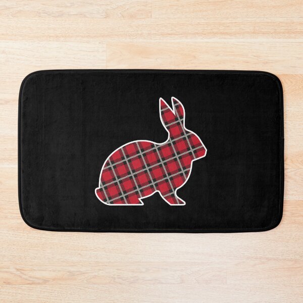 Item preview, Buffalo Plaid Pattern Red and Black Bunny Rabbit  designed and sold by bolkibox.