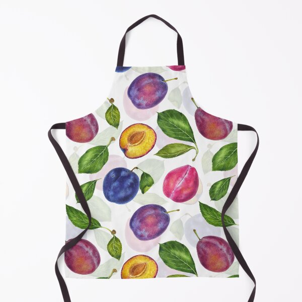 Item preview, Plums and leaves botanical realistic watercolor illustration  designed and sold by LiudaLobza.