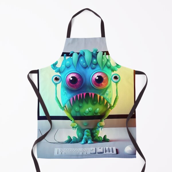Item preview, Cute green computer monster designed and sold by RK - Shop.