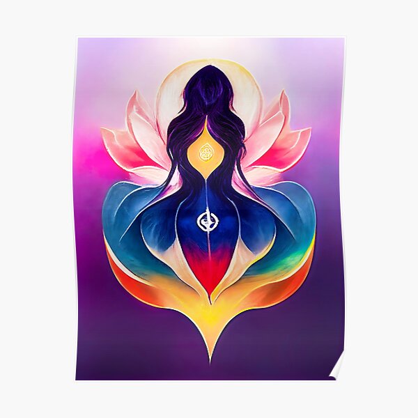 Yoni Flower of the Sacred Feminine and the Divine Feminine - spiritual art spiritual artwork spirituality wellness well-being Poster