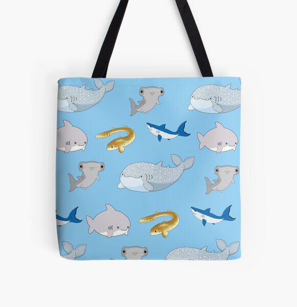 Sharks All Over Print Tote Bag