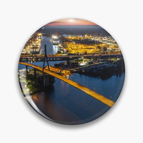 Item preview, Port of Hamburg at night designed and sold by KreativFoto.