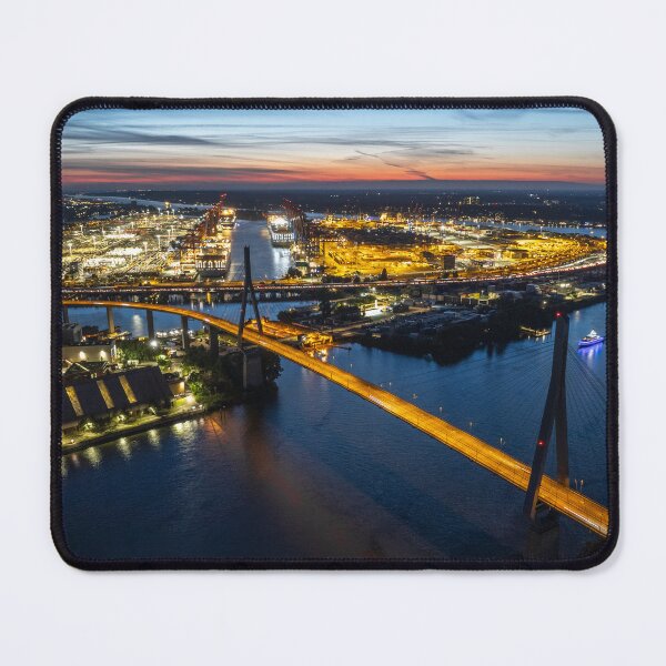 Item preview, Port of Hamburg at night designed and sold by KreativFoto.
