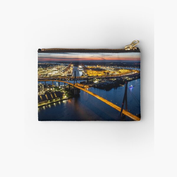 Item preview, Port of Hamburg at night designed and sold by KreativFoto.