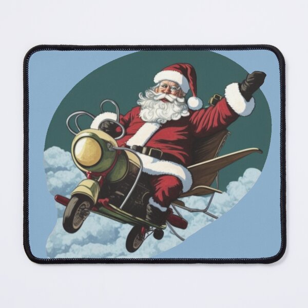 Item preview, Funny Santa riding a flying scooter designed and sold by Nisyo.