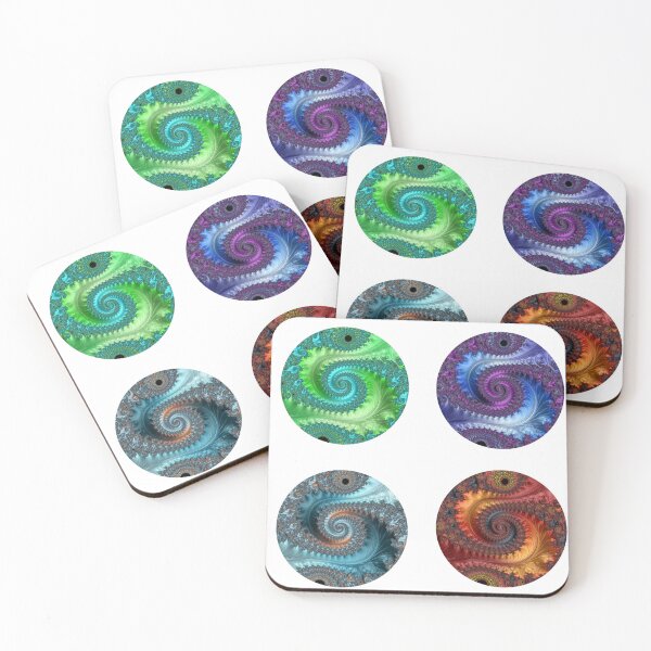 Item preview, Feathery Flow 4 Pack Fractal Sticker Design  designed and sold by Jillianamatt.