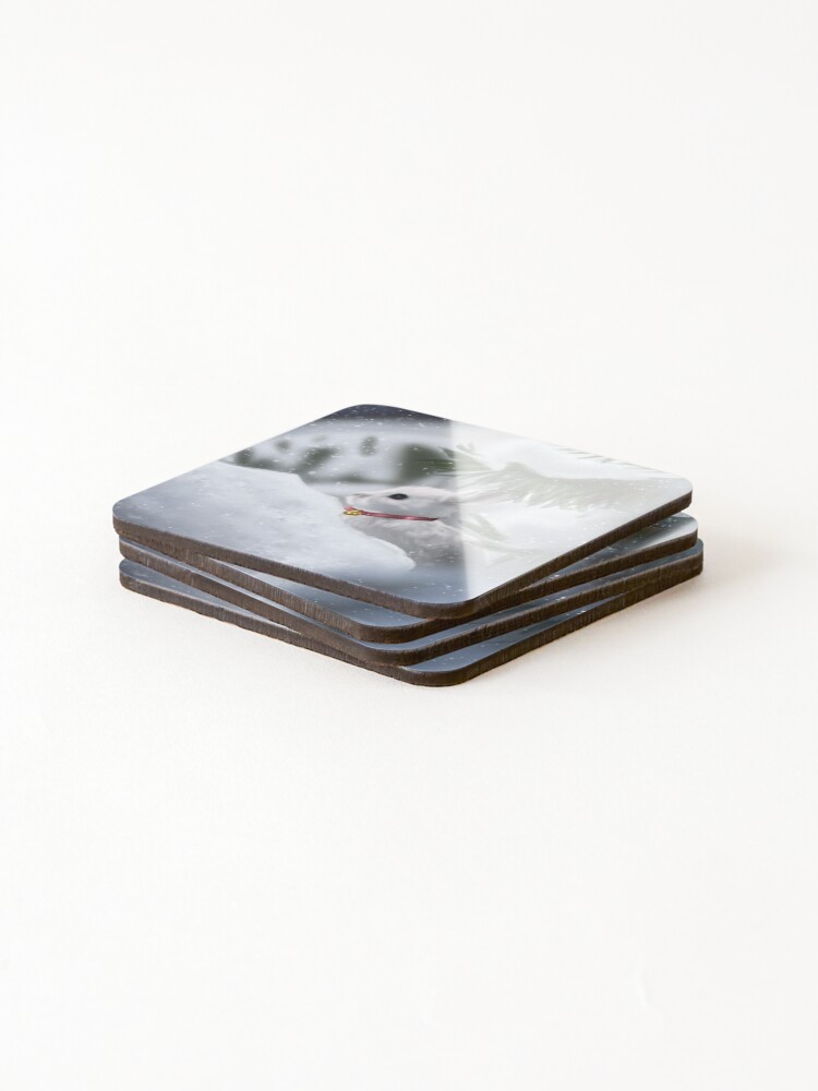 Thumbnail 4 of 5, Coasters (Set of 4), Winter Rabbit designed and sold by PorcelainsKey.