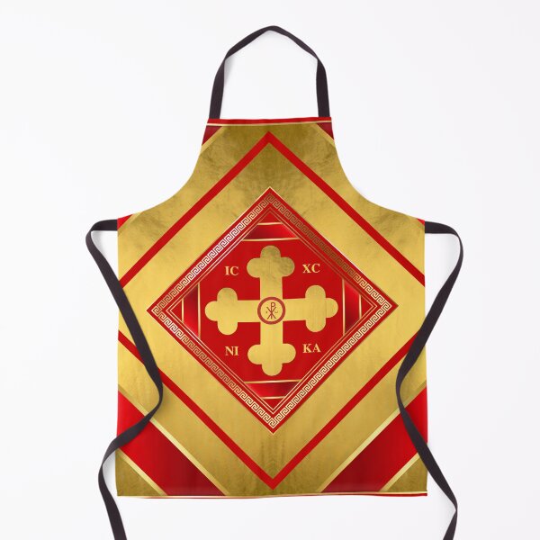 Item preview, Greek Orthodox Cross Red Gold Trim ICXC NIKA designed and sold by Yiorgos Designs.