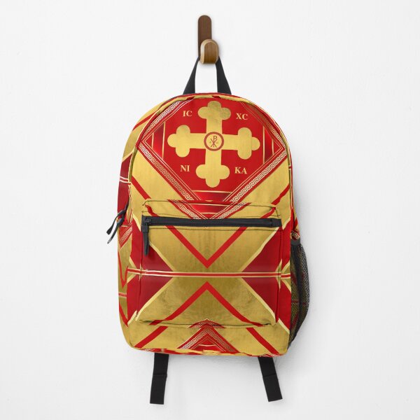 Item preview, Greek Orthodox Cross Red Gold Trim ICXC NIKA designed and sold by Yiorgos Designs.