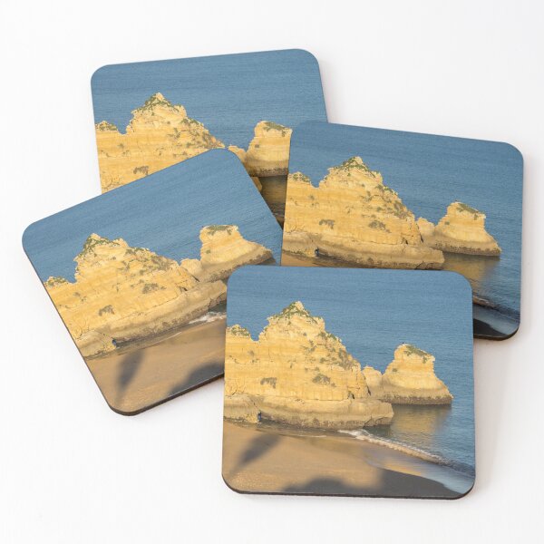 Item preview, Gold and Blue - Long Shadows on Dona Ana Beach in Lagos Algarve designed and sold by Georgia Mizuleva.
