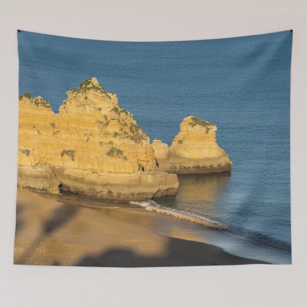 Item preview, Gold and Blue - Long Shadows on Dona Ana Beach in Lagos Algarve designed and sold by Georgia Mizuleva.