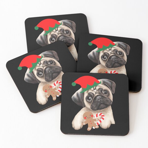 Item preview, Christmas Pug with Treats designed and sold by FlippinTurtles.