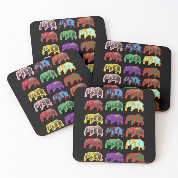 Item preview, Patchwork of multi-color Elephants. designed and sold by Cowboy Folly.