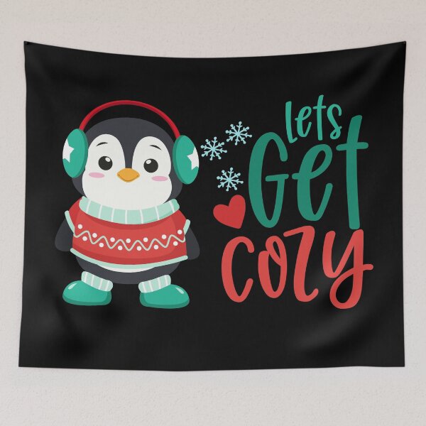 Item preview, Lets Get Cozy - Cute Penguin in Winter Outfit designed and sold by Trinket-Trickster.