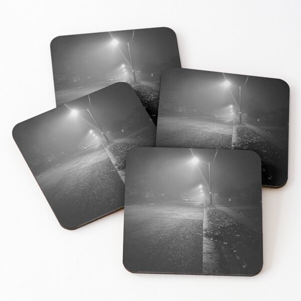 Item preview, street lights early morning fog designed and sold by JayMonochrome.