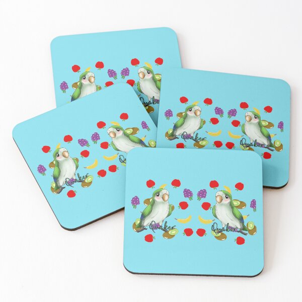 Item preview, Cute Quaker Parrot with Fruit Bunch Background Mugs with text designed and sold by iduzarts.