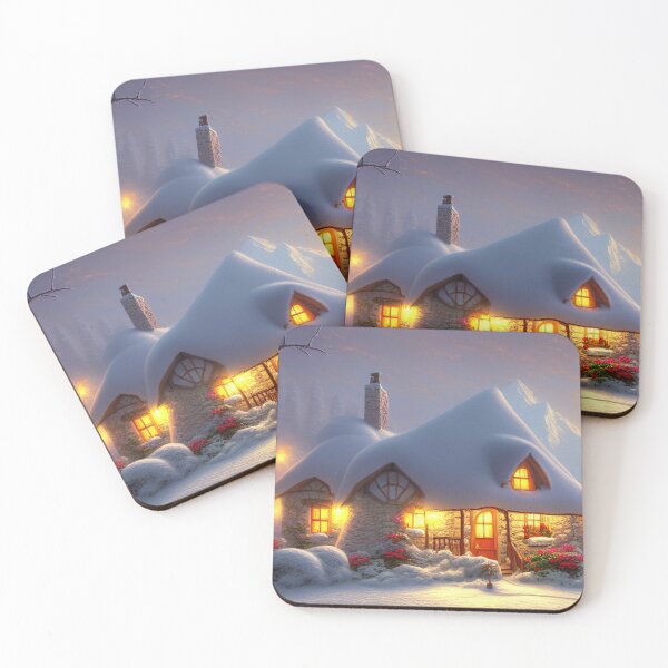 Item preview, Magical Fantasy Cottage with Lights In A Snowy Scene, Scenery Nature designed and sold by NatureFood.