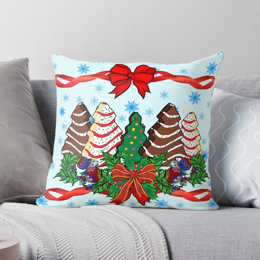 Little Debbie Christmas Tree cakes Throw Pillow for Sale by  EnviousObjects2