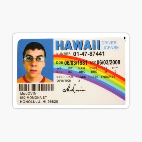 Mclovin Fake Id Sticker