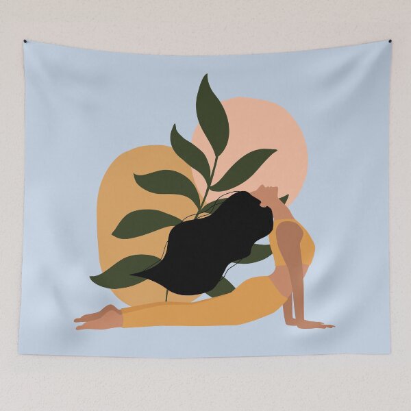 Item preview, Flourishing Through Yoga, Abstract Boho Yoga Pose,  designed and sold by BohemiWANDERS.