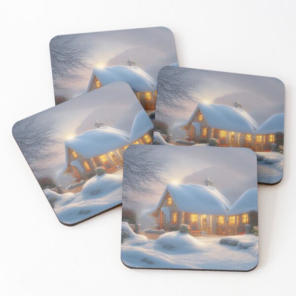 Item preview, Magical Fantasy Cottage with Lights In A Snowy Scene, Scenery Nature designed and sold by NatureFood.