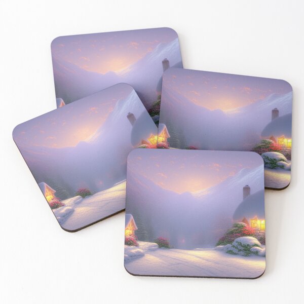 Item preview, Magical Fantasy Cottage with Lights In A Snowy Scene, Scenery Nature designed and sold by NatureFood.