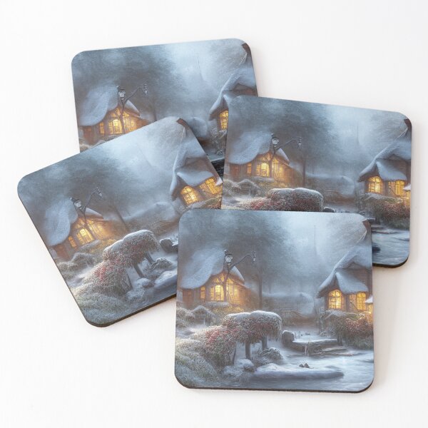 Item preview, Magical Fantasy Cottage with Lights In A Snowy Scene, Scenery Nature designed and sold by NatureFood.