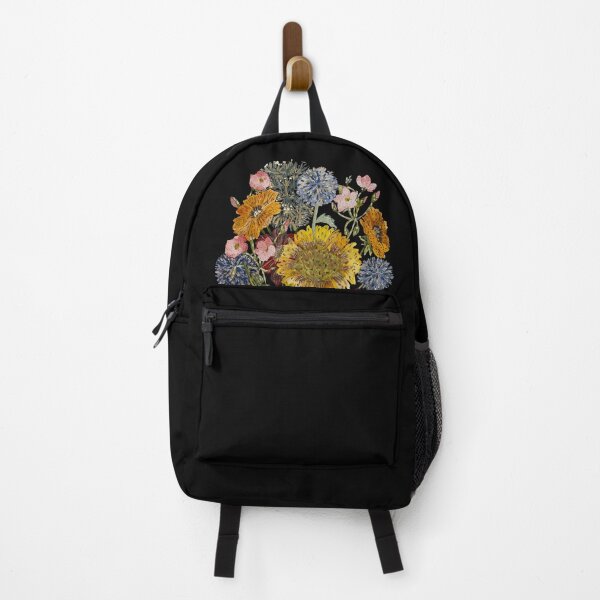 Artikelvorschau, Sunflower bouquet with different flowers black version entworfen und verkauft von Yana Mustafina | Boho Soulful Designs.