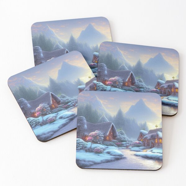 Item preview, Magical Fantasy Cottage with Lights In A Snowy Scene, Scenery Nature designed and sold by NatureFood.