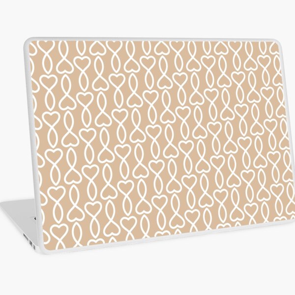 Santini School print (beige-white), hearts pattern Laptop Skin