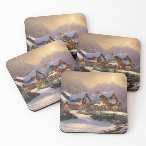 Item preview, Magical Fantasy Cottage with Lights In A Snowy Scene, Scenery Nature designed and sold by NatureFood.