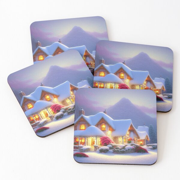 Item preview, Magical Fantasy Cottage with Lights In A Snowy Scene, Scenery Nature designed and sold by NatureFood.