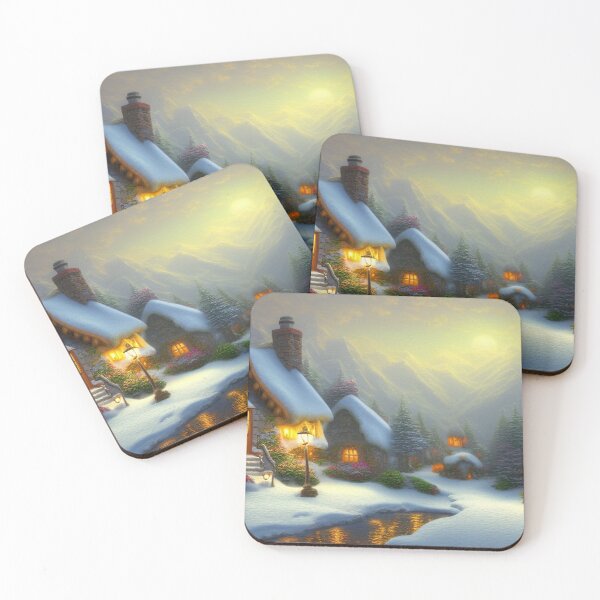 Item preview, Magical Fantasy Cottage with Lights In A Snowy Scene, Scenery Nature designed and sold by NatureFood.