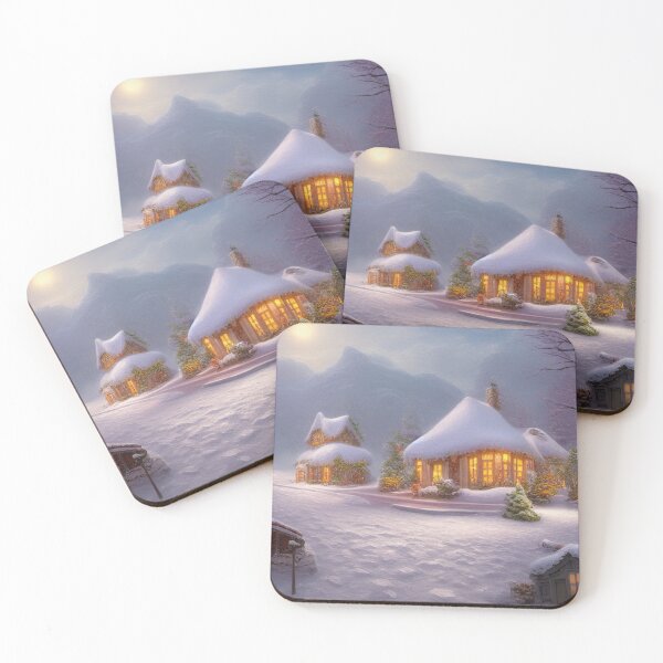 Item preview, Magical Fantasy Cottage with Lights In A Snowy Scene, Scenery Nature designed and sold by NatureFood.