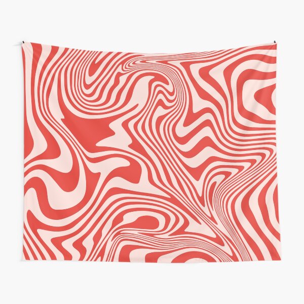 Item preview, Modern Liquid Swirl Abstract Pattern in Retro Christmas Red and Cream designed and sold by InnaPo ⭐⭐⭐⭐⭐.