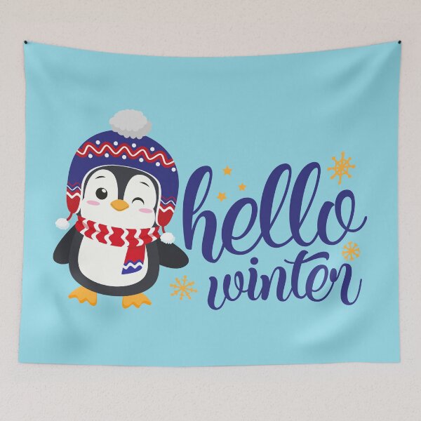 Item preview, Hello Winter - Cute Penguin in Winter Outfit designed and sold by Trinket-Trickster.