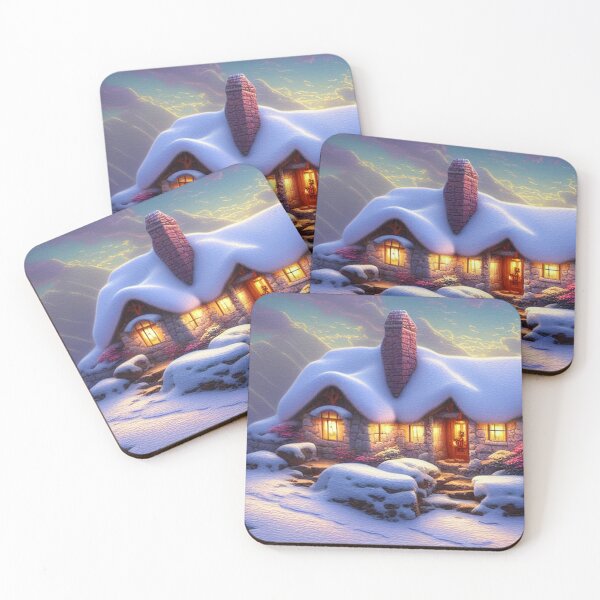 Item preview, Magical Fantasy Cottage with Lights In A Snowy Scene, Scenery Nature designed and sold by NatureFood.