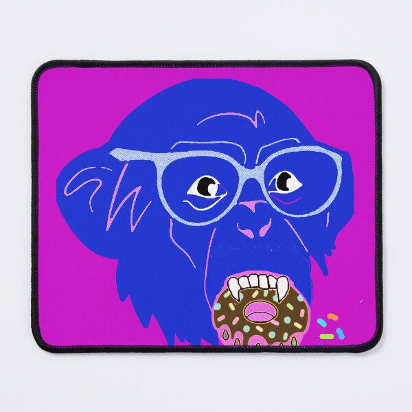 Item preview, Blue Monkey eating donut designed and sold by Nonsense and Relish.