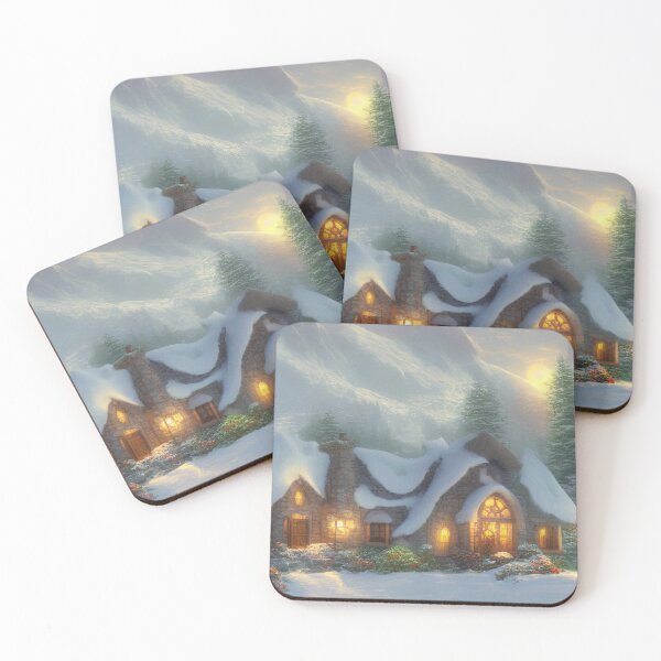 Item preview, Magical Fantasy Cottage with Lights In A Snowy Scene, Scenery Nature designed and sold by NatureFood.