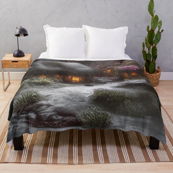 Item preview, Magical Fantasy Cottage with Lights In A Snowy Scene, Scenery Nature designed and sold by NatureFood.