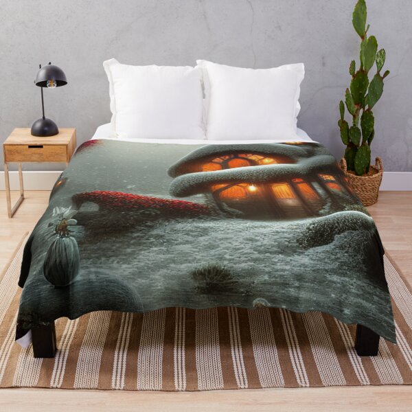Item preview, Magical Fantasy Cottage with Lights In A Snowy Scene, Scenery Nature designed and sold by NatureFood.