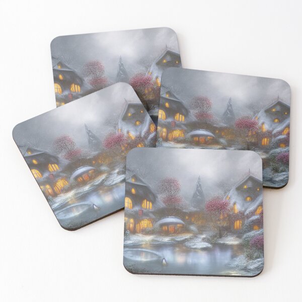 Item preview, Magical Fantasy Cottage with Lights In A Snowy Scene, Scenery Nature designed and sold by NatureFood.