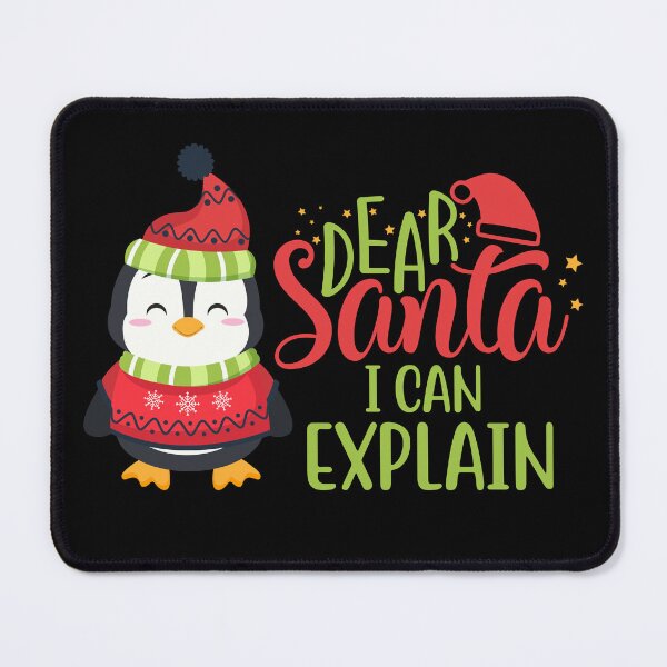 Item preview, Dear Santa I Can Explain - Cute Penguin in Winter Outfit designed and sold by Trinket-Trickster.
