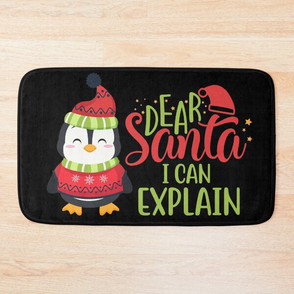 Item preview, Dear Santa I Can Explain - Cute Penguin in Winter Outfit designed and sold by Trinket-Trickster.
