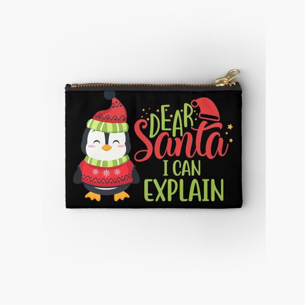 Item preview, Dear Santa I Can Explain - Cute Penguin in Winter Outfit designed and sold by Trinket-Trickster.