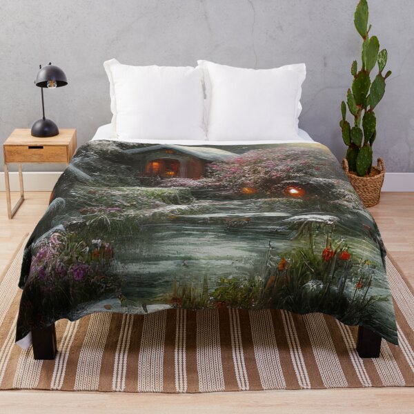 Item preview, Magical Fantasy Cottage with Lights In A Snowy Scene, Scenery Nature designed and sold by NatureFood.