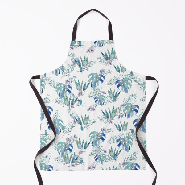 Item preview, blue tropical leaves and flowers designed and sold by Rach-h-Designs.