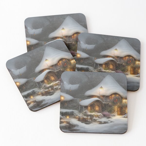 Item preview, Magical Fantasy Cottage with Lights In A Snowy Scene, Scenery Nature designed and sold by NatureFood.