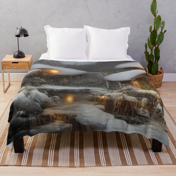 Item preview, Magical Fantasy Cottage with Lights In A Snowy Scene, Scenery Nature designed and sold by NatureFood.